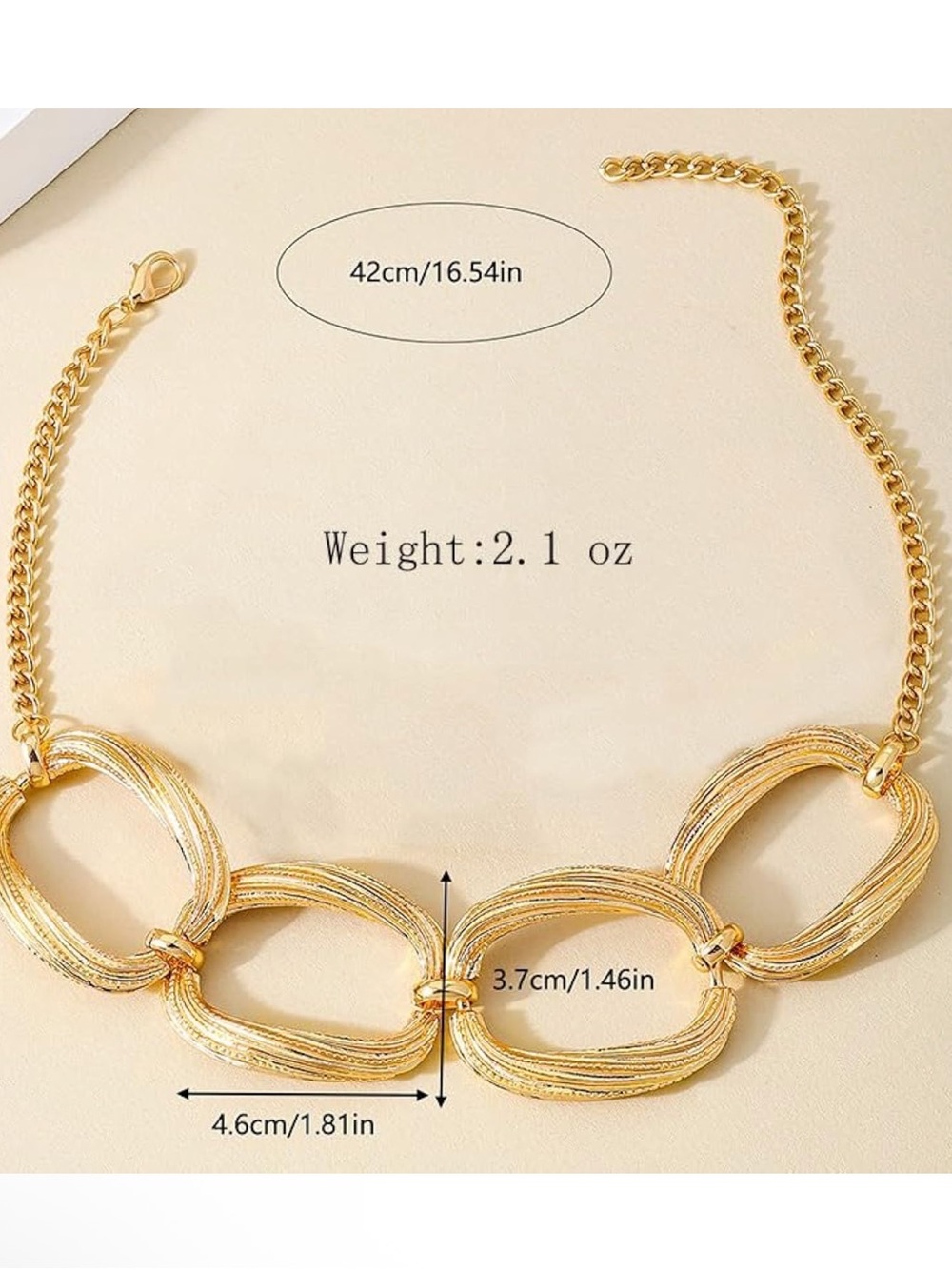 Valoura Oversized Gold Choker Necklace - Picture 5 of 5